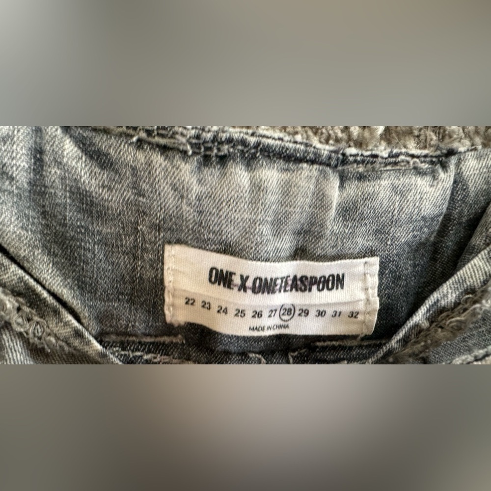 ONE TEASPOON acid wash paperbag waist wide leg jeans - Picture 3 of 6